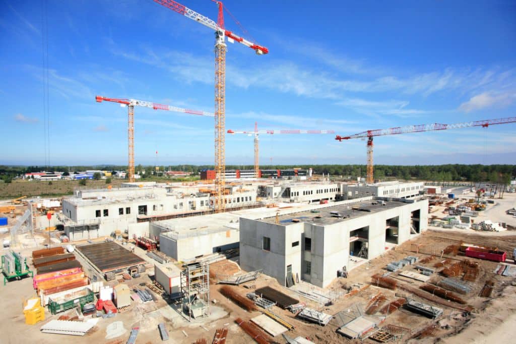 photo aérienne suivi de chantier hopital