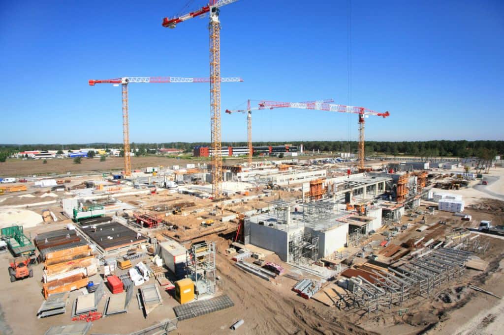 photo aérienne suivi de chantier hopital