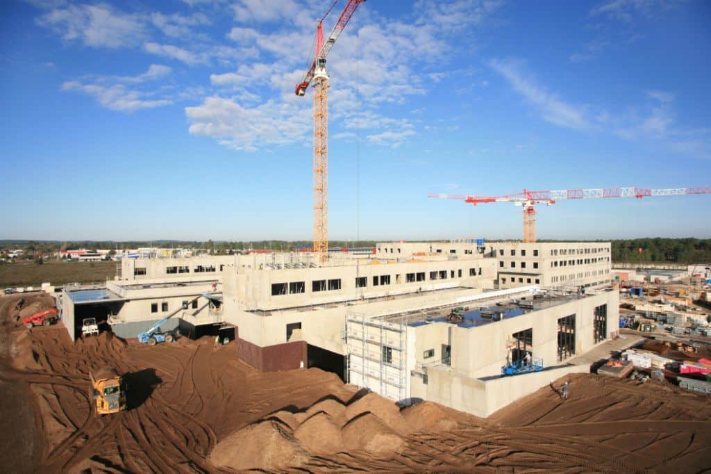 photo aérienne suivi de chantier hopital