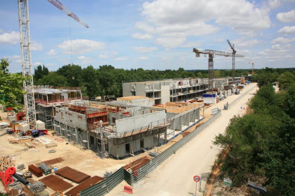 photo aérienne suivi de chantier lycée