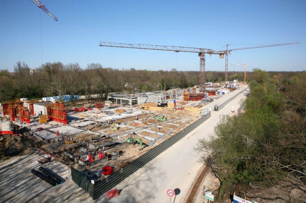 photo aérienne suivi de chantier lycée